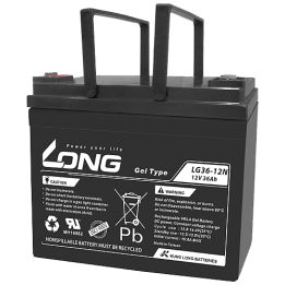 Long LG36-12N 36Ah 12V batería para silla de ruedas | bateriaprofesional.es